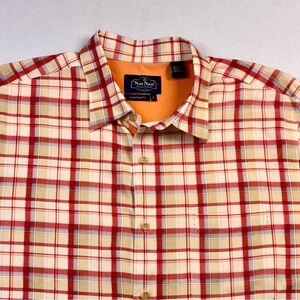 Nat Nast Luxury Originals 100% Silk Shirt Short Sleeve Plaid American Fit
